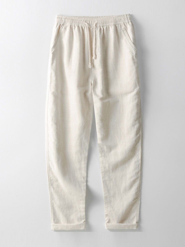 Geometric Jacquard Cuban Shirt & Straight Linen Pants