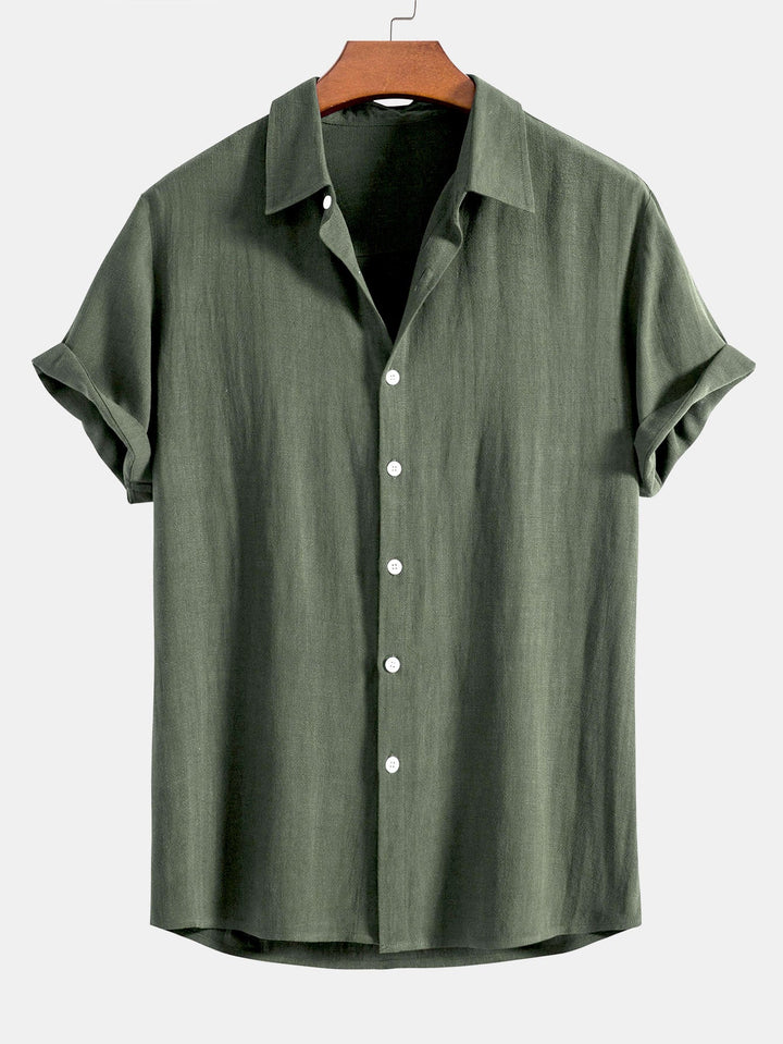 Linen Rayon Mix Button Shirt & Straight Linen Pants