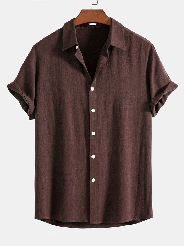 Linen Rayon Mix Button Shirt & Straight Linen Pants