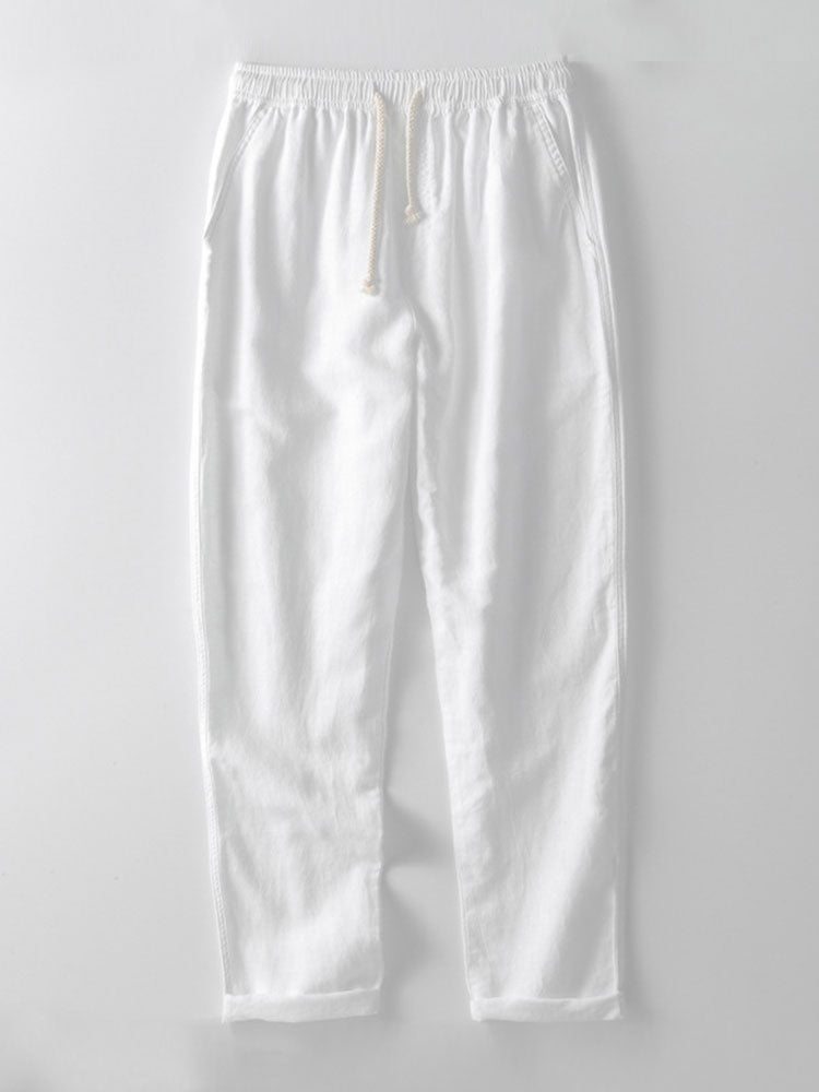 Geometric Jacquard Cuban Shirt & Straight Linen Pants