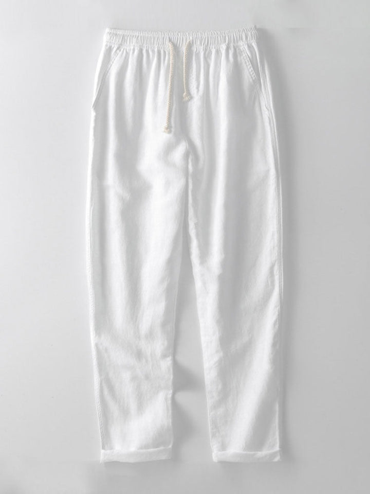 Geometric Jacquard Cuban Shirt & Straight Linen Pants
