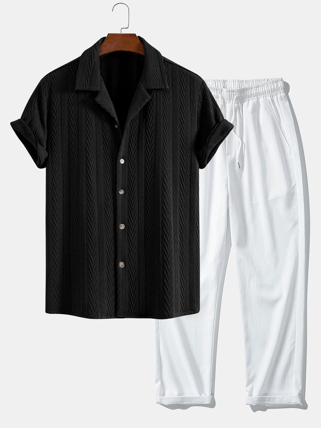 Jacquard Cuban Shirt & Straight Trousers