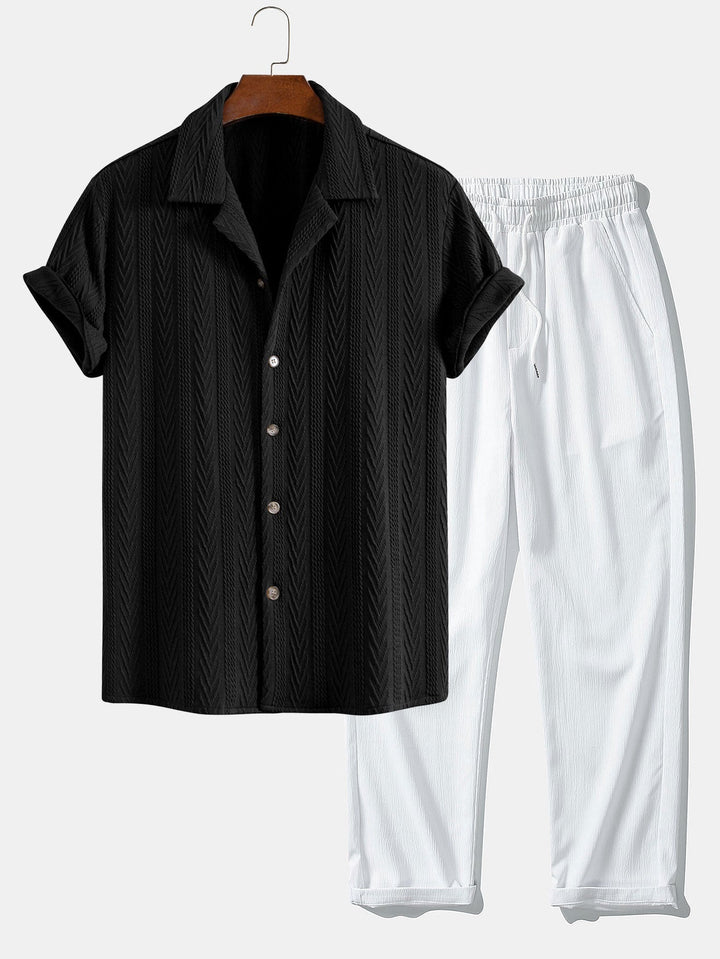 Jacquard Cuban Shirt & Straight Trousers