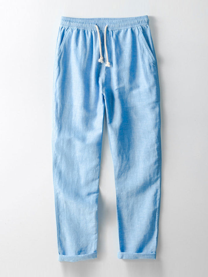 Linen Rayon Mix Shirt & Straight Leg Linen Pants