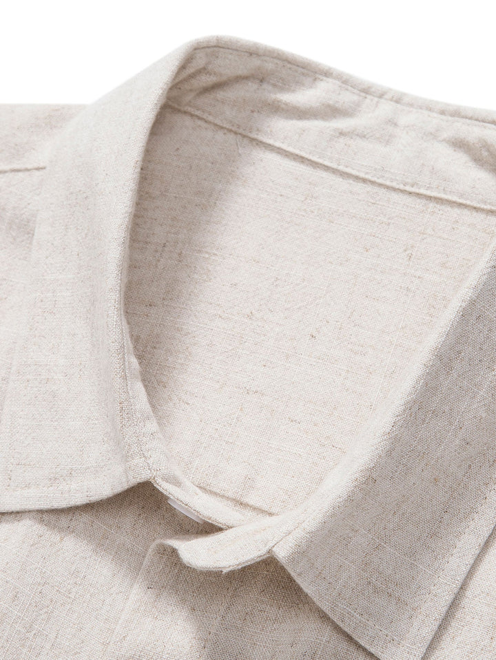 Linen Rayon Mix Button Shirt & Straight Linen Pants