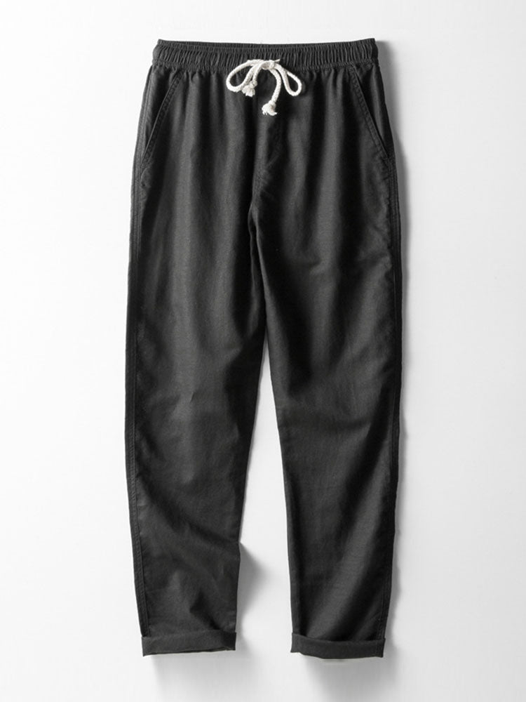 Geometric Jacquard Cuban Shirt & Straight Linen Pants