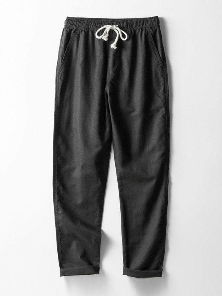 Geometric Jacquard Cuban Shirt & Straight Linen Pants