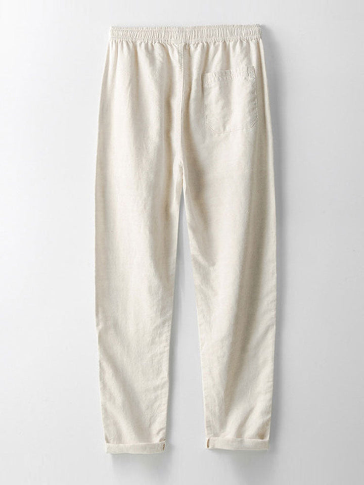 Geometric Jacquard Cuban Shirt & Straight Linen Pants