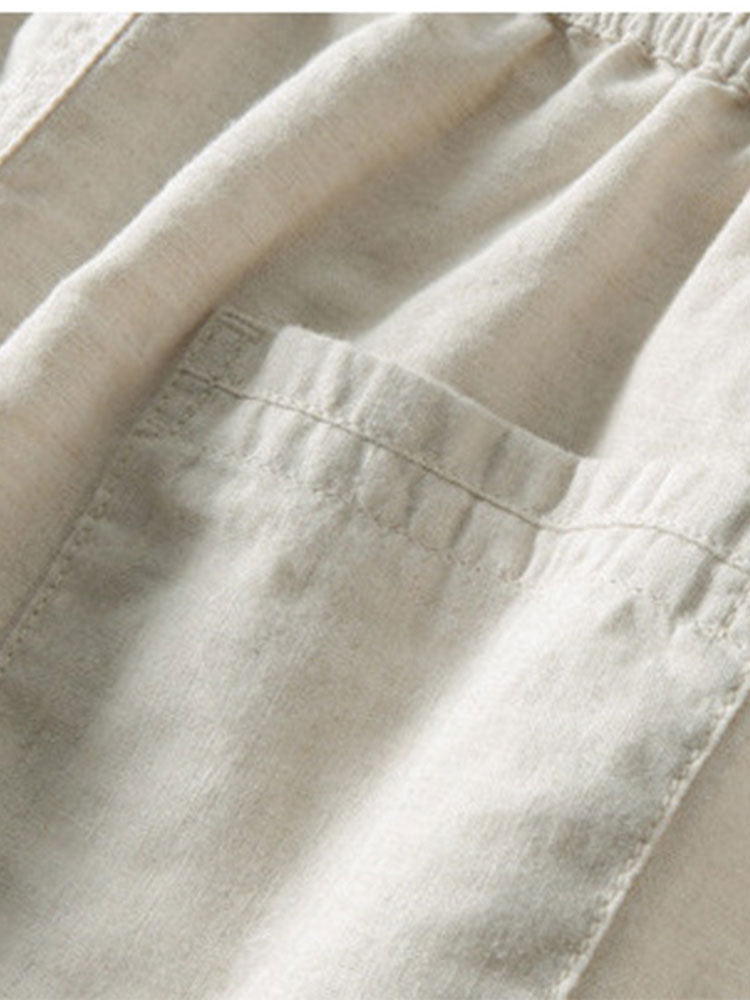 Geometric Jacquard Cuban Shirt & Straight Linen Pants
