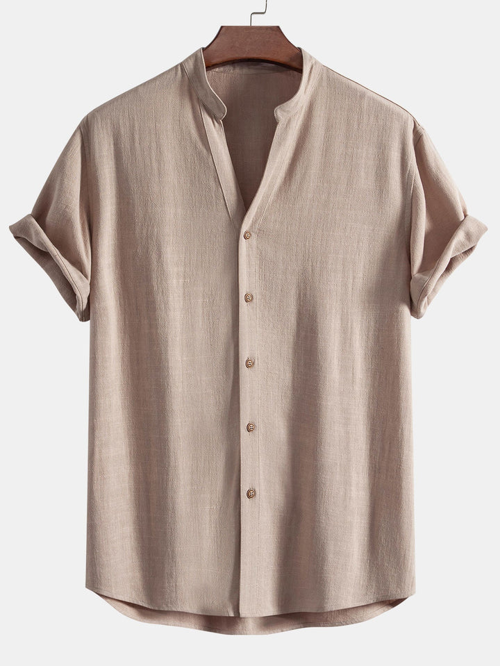 Linen Rayon Mix Shirt & Straight Leg Linen Pants