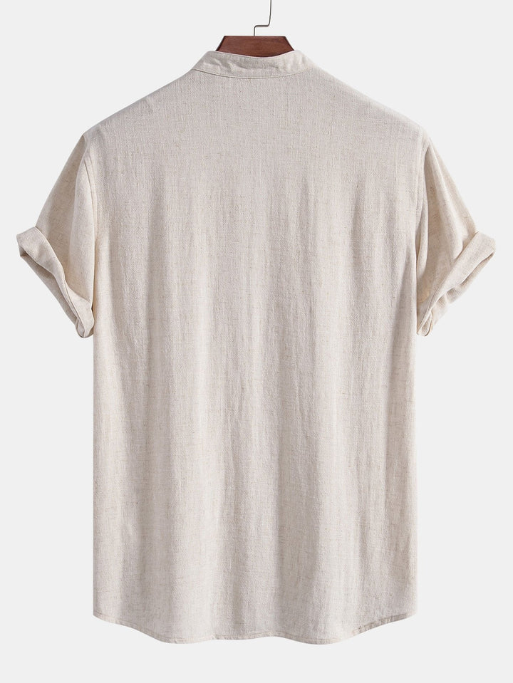 Linen Rayon Mix Shirt & Straight Leg Linen Pants