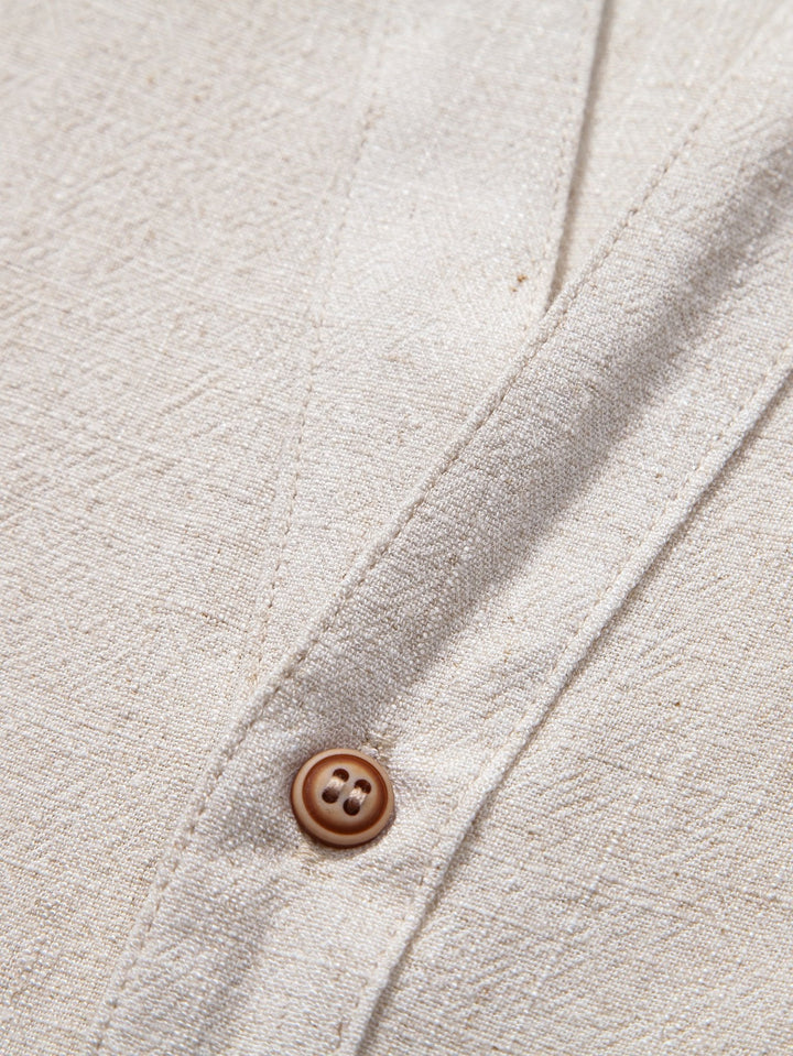 Linen Rayon Mix Shirt & Straight Leg Linen Pants